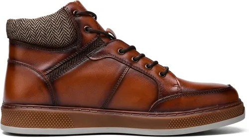 Miniatura 4 de Holy dove Men's Casual Oxford Sneaker Boots Mid-Top Lace-Up Fashion Ankle Chukka Boot Genuine Leather Upper Fashion Shoes for Men Comfortable and