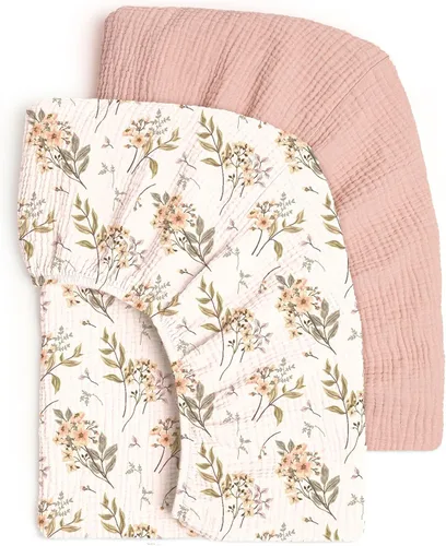 Miniatura 10 de Lulu Moon - Sábanas de muselina para cuna, sábanas bajeras para cuna para niños y niñas, 28 x 52 pulgadas, paquete de 2 Crema y arena