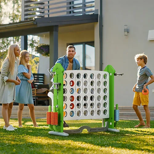 Miniatura 2 de UNICOO Juego gigante 4 en una fila con bolsa de transporte, aro de baloncesto, juego de lanzamiento de anillo, juego de 4 a puntuación Juego