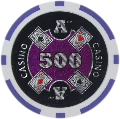 Miniatura 10 de Brybelly Ace Casino Poker Chip - Compuesto de arcilla pesada de 0.49 oz, paquete de 50 $10000 naranja
