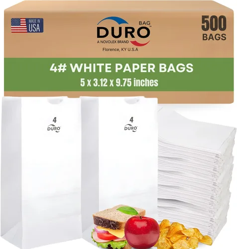 Miniatura 13 de Duro Bolsa de papel blanco de 2 libras, paquete de (500)