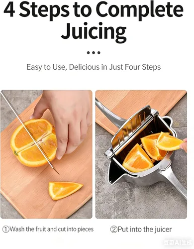Miniatura 4 de Exprimidor manual de cítricos, exprimidor grande de limón, prensa de frutas de mano de hierro fundido de metal con principio de palanca para un