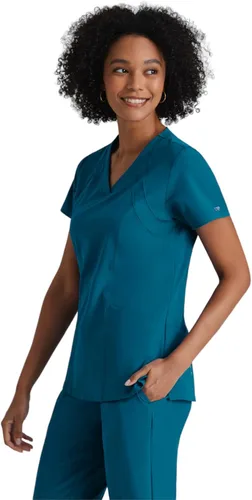 Miniatura 3 de Camiseta BARCO ONE para mujer con 4 bolsillos, cuello en V, camiseta sanitaria elástica por los 4 lados