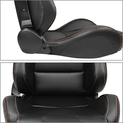 Miniatura 4 de FREEMOTOR802 Asientos universales de carreras, asientos deportivos reclinables con control deslizante de doble bloqueo ajustables, 1 par