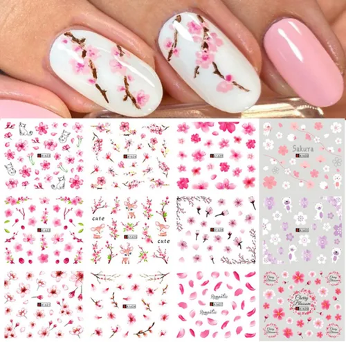 Miniatura 7 de Calcomanías holográficas para arte de uñas, diseños holográficos de transferencia de agua de hoja de arce de otoño, hojas de otoño, hongos