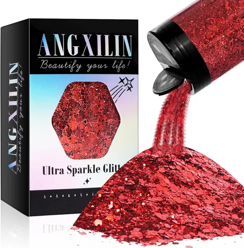 Miniatura 9 de Purpurina artesanal mixta holográfica gruesa y fina, 190g/6.7oz a granel, lentejuelas láser para arte de uñas, cara y cuerpo, para hacer joyas