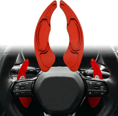 Miniatura 9 de Etiqueta engomada de la cubierta de la extensión de la paleta del cambio del volante de aleación de aluminio Accesorios del coche para Honda Negro