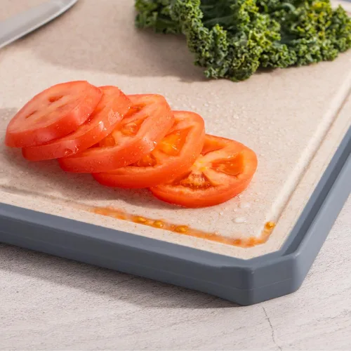 Miniatura 7 de Tabla de cortar de doble cara, tablas de cortar de titanio para cocina, titanio puro y paja de trigo, fácil de limpiar, tabla de cortar de gran
