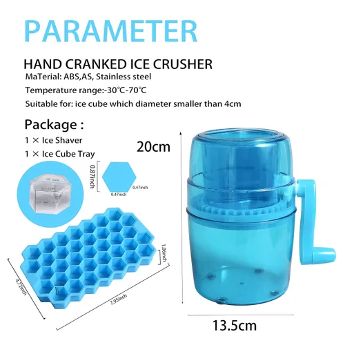 Miniatura 4 de Máquina de afeitar de hielo y cono de nieve, máquina de cono de nieve manual portátil de alta calidad y máquina de hielo afeitado con bandejas