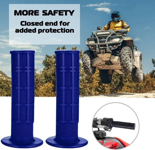 Miniatura 3 de 7/8'' ATV Grips Universal Handlebar Grips Soft Rubber Motorcycle Grip for ATV Polaris Thumb Throttle Kid Youth 4 Wheeler Quad 400ex Azul