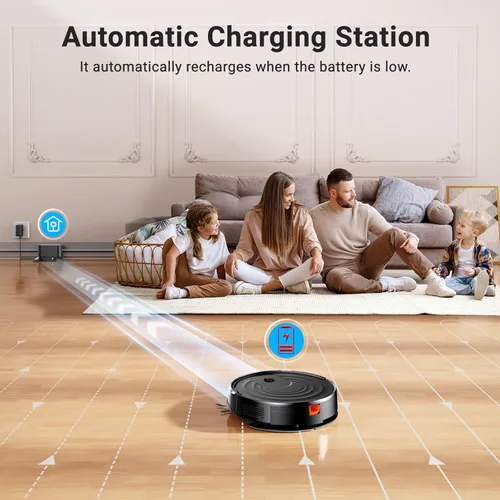 Miniatura 7 de MBYULO Robot Aspirador y Fregona, Robot Aspirador y Fregona 5KPa 650mL 2 en 1 Robot Aspirador y Fregona con Programación WiFi/Alexa/App Robot