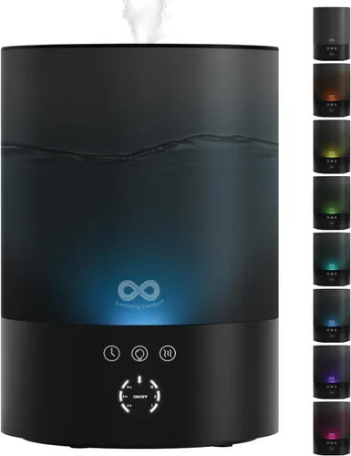 Everlasting Comfort Humidificador de llenado superior de 2.5 litros para dormitorio, silencioso, fácil de llenar y limpiar, tiempo de funcionamiento