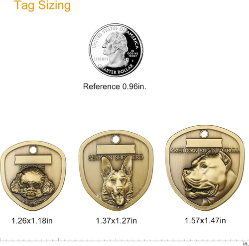 Miniatura 4 de Etiquetas para Perros Golden Retriever Personalizadas para Mascotas Etiqueta de Identificación de Nombre de Perro Grabada Personalizada de Cobre 023
