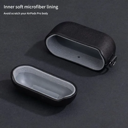 Miniatura 5 de Lopie Serie Hecha a Mano Funda de Cuero para AirPods Pro con Llavero, Completamente Envuelta con Cuero de Grano Completo Funda Protectora