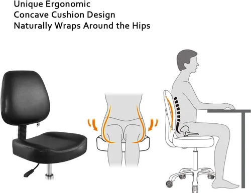 Miniatura 3 de Silla elevadora, taburete rodante, silla de dibujo con respaldo, taburete de dibujo, asiento giratorio, ruedas giratorias para estudio, oficina
