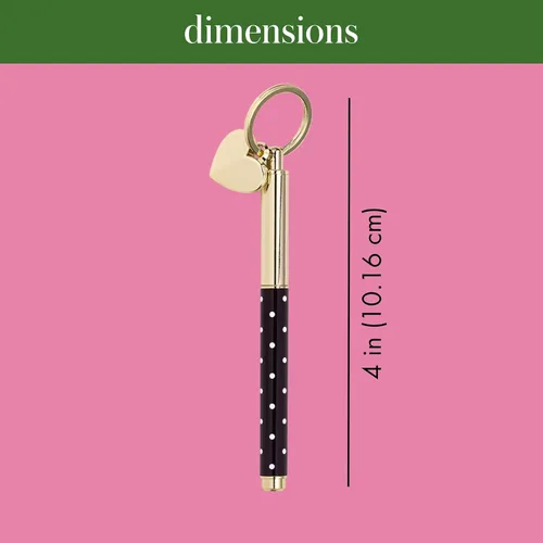 Miniatura 3 de Kate Spade New York - Llavero de bolígrafo de tinta negra con llave de metal, llavero de bolígrafo de tinta negra, punto de pin