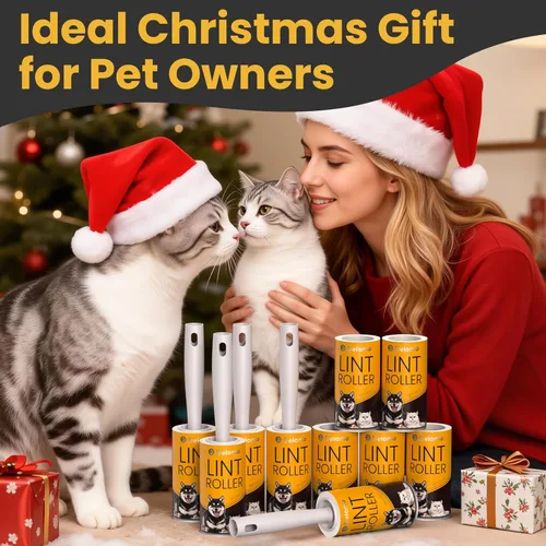 Miniatura 7 de DELOMO Rodillo de pelusa de 1,000 hojas (5 rodillos + 5 repuestos) – Rodillos de pelusa para pelo de mascotas extra pegajoso, herramienta