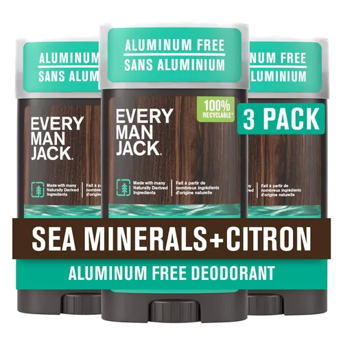 Miniatura 22 de Every Man Jack Juego variado de desodorantes para hombre, tres barras desodorantes de tamaño completo con ingredientes limpios y aromas increíbles