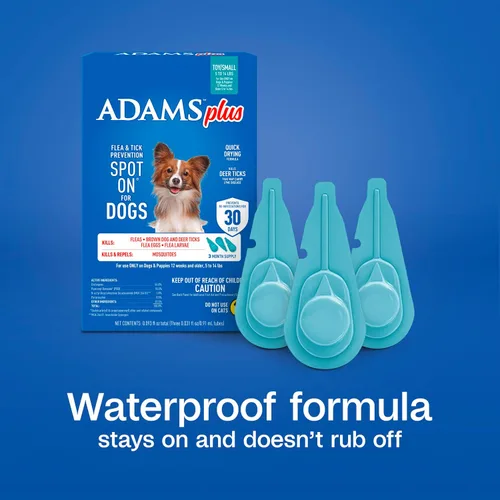Miniatura 8 de ADAMS Además de prevención de pulgas y garrapatas para perros, juguete/perro pequeño, mata pulgas y garrapatas (garrapatas de perro marrón/ciervo)