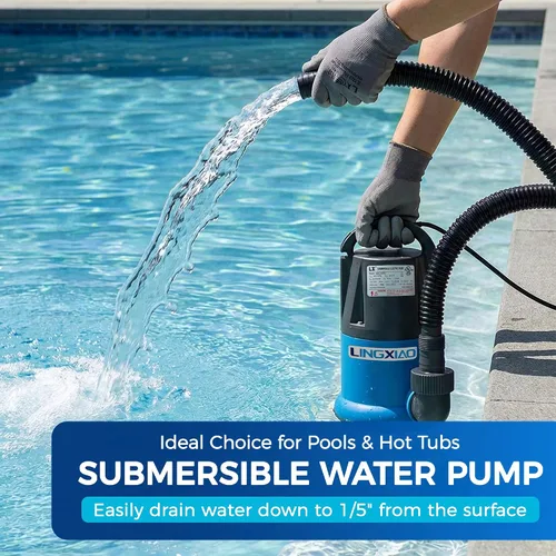 Miniatura 2 de Bomba de Agua Sumergible 3/4 HP Bomba de Sumidero Termoplástica Portátil Bomba Utilitaria de Alto Flujo Remoción de Agua para Drenaje de Piscina