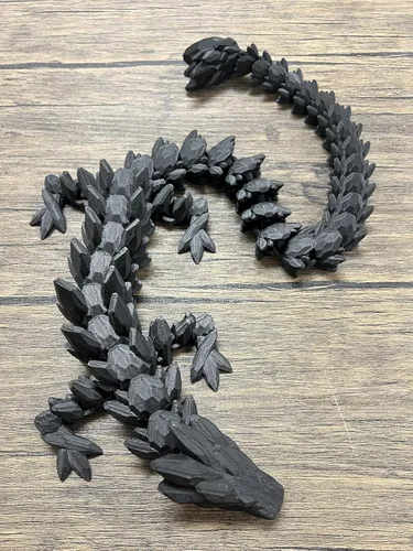 MunnyGrubbers - Juguete para ansiedad de dragón de cristal XL de 26”, resistente, articulado y flexible, impreso en 3D, figura coleccionable, apto
