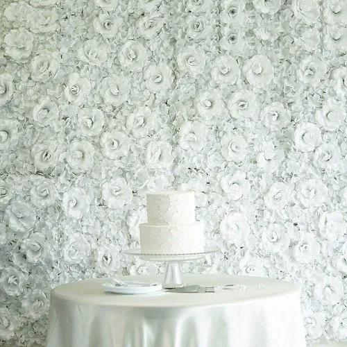 Miniatura 8 de Enova - Tapete de pared de flores artificiales de hortensias y rosas de 11 pies cuadrados, paquete de 4, telón de fondo de flores de follaje