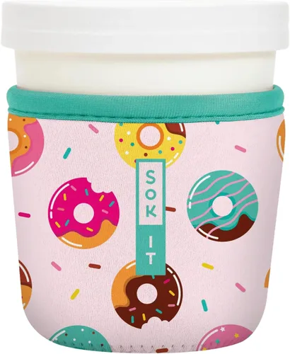 Miniatura 85 de Sok It IceCreamSok - Funda de neopreno aislada (flores abstractas, pintas de helado cónicas)