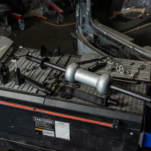 Miniatura 4 de XtremepowerUS Juego de 13 piezas de cuerpo extractor de abolladuras automotriz de 10 libras, marco de reparación de martillo deslizante de 10