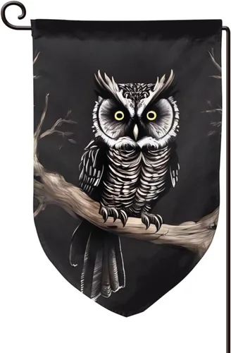 Garden Flags 12x18 Inch Outside Winter Garden Flag Vertical Double Sided small Decorative Flag Late Night Owl Garden Yard Flag Outdoor Flag for all