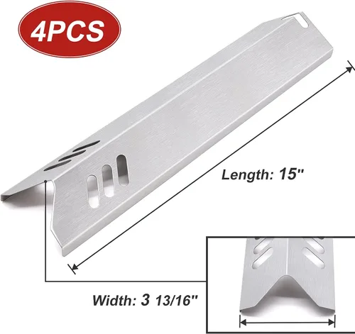 Miniatura 3 de Protectores térmicos de repuesto para parrilla de 15 pulgadas Dyna-Glo DGF493BNP, DGF510SBP, juego de 4 placas térmicas para parrilla de patio 4pcs