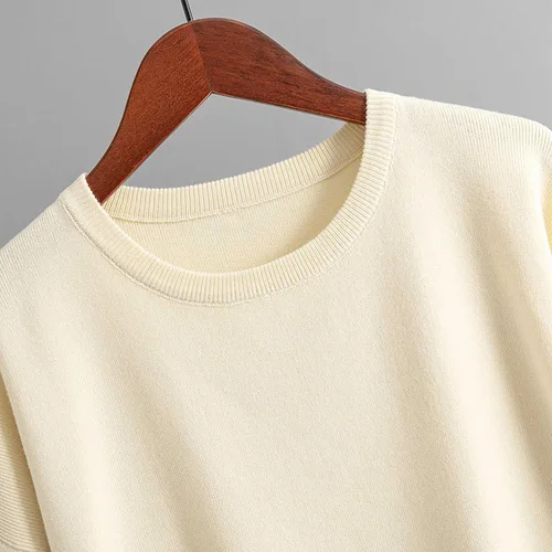 Miniatura 6 de MaLinfandor Conjunto de 2 piezas de suéter de punto para mujer, sudadera de manga larga, pantalones elásticos de pierna ancha, conjunto de ropa