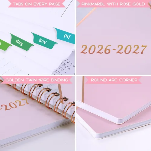 Miniatura 7 de Agenda 2026 – enero 2026 – diciembre 2026, 8 x 10 pulgadas, planificador 2026 semanal y mensual con pestañas, planificadores 2026, encuadernación