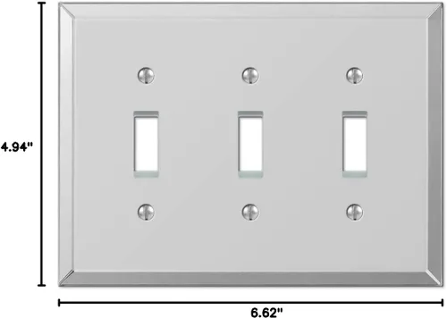 Miniatura 8 de Amerelle 66TTT - Placa de pared de espejo, 3 palancas, acrílico, transparente, paquete de 1