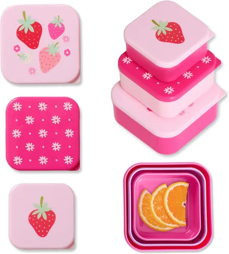 Miniatura 17 de Wildkin Juego de 3 recipientes de comida anidables para niños, apilables, herméticos y sin BPA, aptos para lavavajillas, para la escuela y viajes