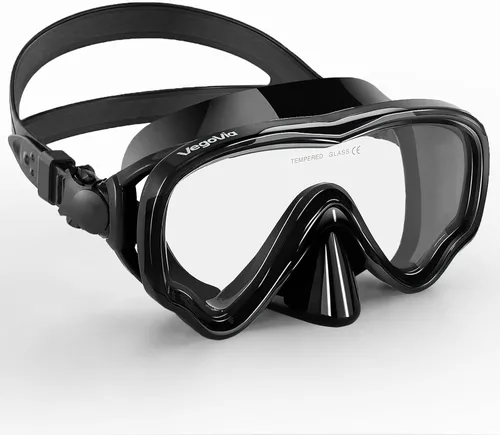 VegoVia Gafas de natación para adultos con cubierta para la nariz, visión amplia transparente de 180°, sin fugas, máscara de buceo, gafas de piscina