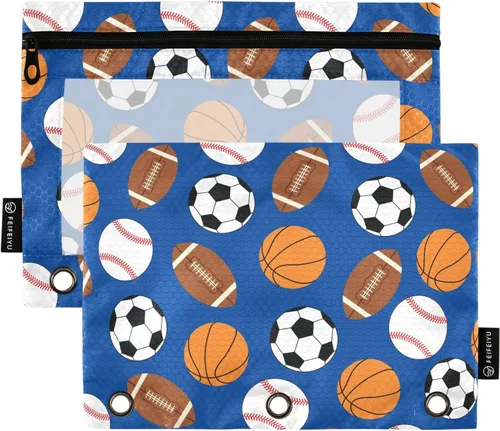 Miniatura 24 de Estuche para lápices de fresas rosas para carpetas de 3 anillas, estuche para lápices, bolsa de maquillaje con ventana transparente para almacenar