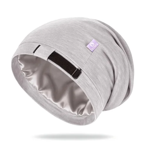 Miniatura 19 de OLESILK Gorro de seda para cabello rizado, gorro de seda para dormir, unisex, mediano, negro