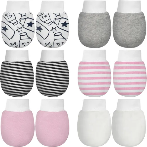 ONESING 6-20 pares de guantes de bebé sin arañazos 0-6 meses, guantes esenciales para bebés recién nacidos, niños y niñas