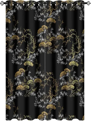 Miniatura 18 de Cortinas de Constelación, Arte Moderno Abstracto Patrón de Símbolos de Constelación Galaxia Negra Blanca, Tratamientos para Ventanas con Aislamiento
