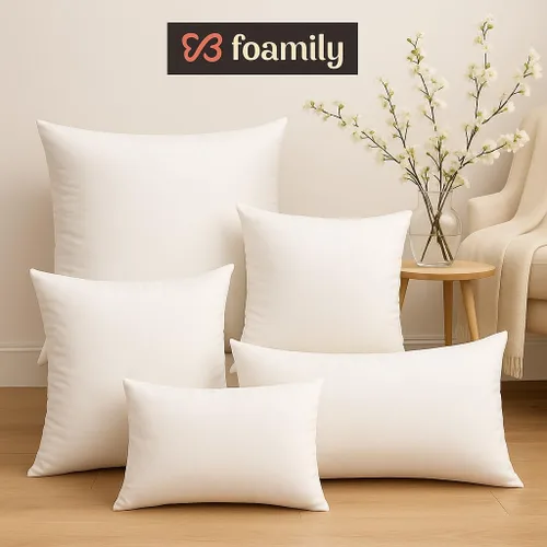 Miniatura 5 de Foamily Juego de 4 rellenos de almohada 100% algodón, 12 x 12 pulgadas, rellenos de almohada para almohadas decorativas para sofá y cama, relleno