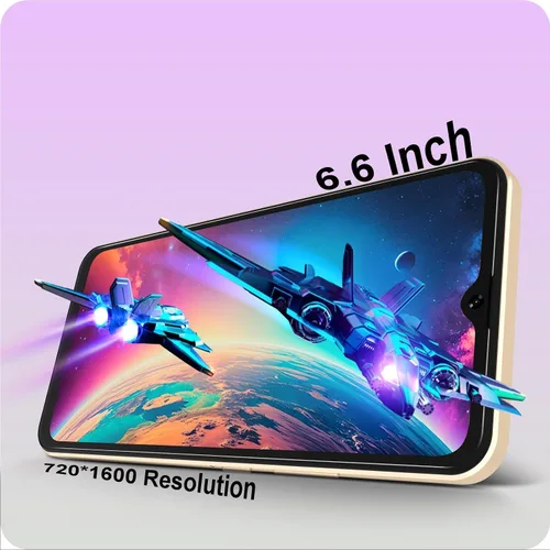 Miniatura 4 de A3 4G teléfonos Android desbloqueados 6.6” pantalla HD+ Android 12 teléfono inteligente Octa-Core 6(3+3)+16GB/256 TF Dual SIM teléfono celular Dorado