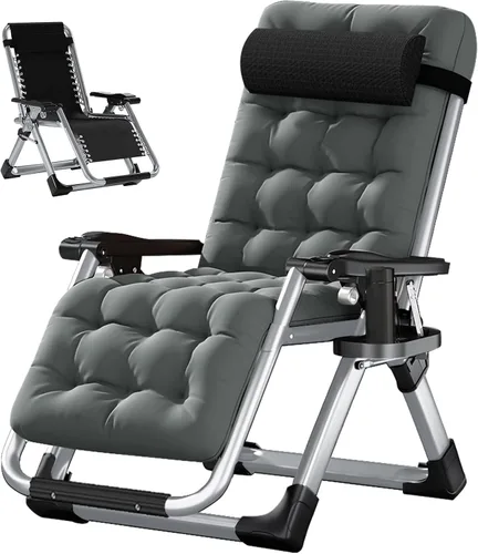 Miniatura 23 de LILYPELLE Silla de Gravedad Cero, Sillón Reclinable Premium para Césped Plegable Portátil Chaise Lounge con Cojín Desmontable, Reposacabezas