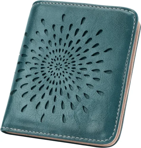 Miniatura 16 de APHISON Billetera pequeña delgada para mujeres y hombres, cartera RFID para mujer, diseño de girasol, de piel con girasol, tarjetero para tarjetas