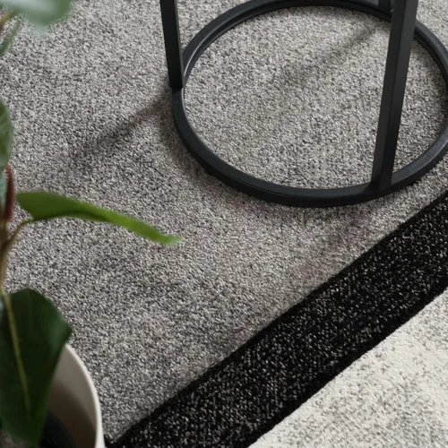 Miniatura 2 de Paco Home Alfombra de área con patrón geométrico moderno en gris y blanco, tamaño: 2' x 3'7