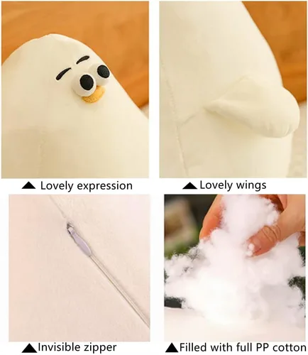 Miniatura 5 de NatureMan Lindos juguetes de peluche de pollo gordo de gaviota, divertida almohada de pollo de dibujos animados, regalo creativo para niños y niñas