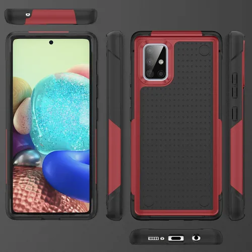 Miniatura 9 de Funda diseñada para Samsung Galaxy A71 5G, regalo 2 en 1, protección contra caídas de grado militar, resistente a prueba de golpes, para Galaxy A71