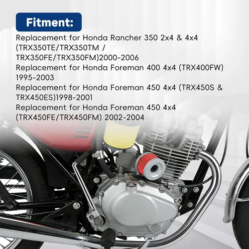 Miniatura 6 de waltyotur 17254-HN5-670 Filtro de aire Filtro de aceite de repuesto de bujía para Honda Rancher 350 TRX350 Honda Foreman 400 450 TRX400 TRX450