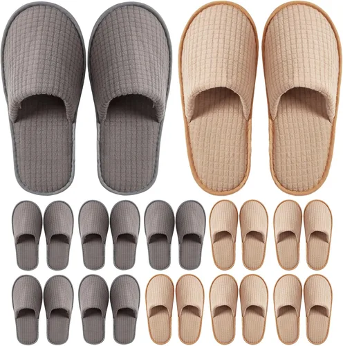Miniatura 10 de DECOUE 6-12 pares de pantuflas desechables para invitados, antideslizantes, antideslizantes, lavables, reutilizables, para mujeres y hombres