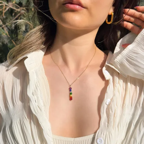 Miniatura 2 de I AM SERIES - Collar de piedras preciosas genuinas y metal semiprecioso 7 chakras