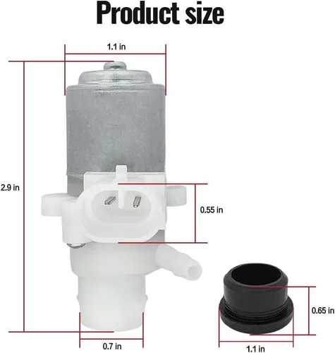 Miniatura 4 de Bomba de líquido para limpiaparabrisas de camión reemplazar 104307 104252 T4695001 HLK7046 compatible con T680 T880 320 330 335 340 357 362 365 367